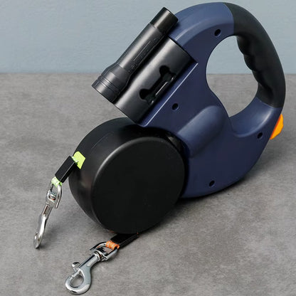 Double Headed Dog Leash Traction Rope with LED Light